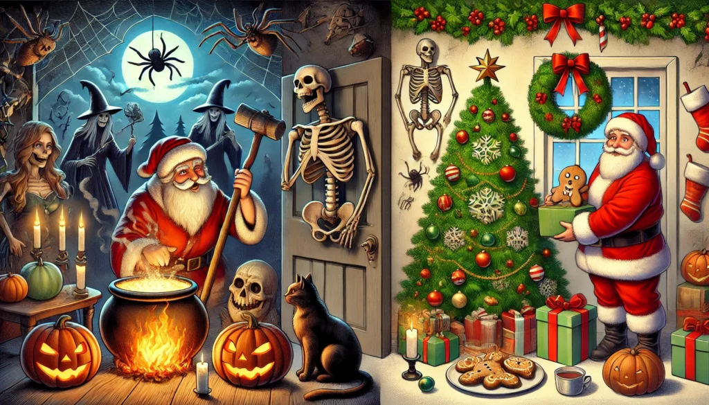 Halloween vs christmas symbols